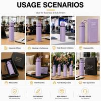 Bouteille isotherme de sport en acier inoxydable avec revêtement en poudre, à large ouverture, avec couvercles, personnalisable avec logo, 18oz, 22oz, 25oz