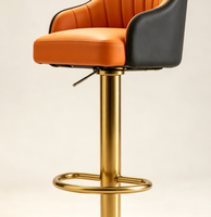 Tabouret de bar blanc moderne avec base en métal noir, hauteur réglable, pivotant, pour îlot de cuisine, bar à domicile