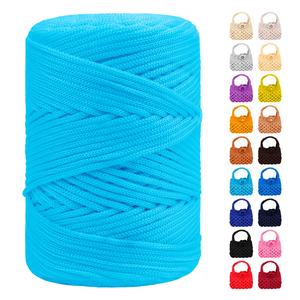 Fancy 3mm 240g PP Crochet Hollow Thread Rope Light <b>Yarn</b> Ice Thread Braided Cord for Handmade Crochet DIY Summer Hat and Cushion - Product Image 1