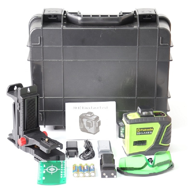 3D Green Self-Leveling 360 Degree Horizontal&Vertical 12 Lines Laser Level 3d/fukuda 3D   Level/ Fukuda  360 Level