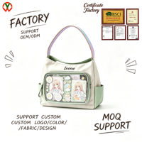 Sac à bandoulière transparent Ita Crossbody avec fenêtre, matériau personnalisé, sangle amovible pour fans, réunions de fans, rangement quotidien, OEM ODM