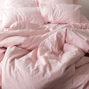 Nedeins — parure <span class=keywords><strong>de</strong></span> lit en lin, style romantique, couleur rose cerise, doux, 100% pur, 1 drap-<span class=keywords><strong>housse</strong></span>, 2 taies d'oreiller, 1 <span class=keywords><strong>housse</strong></span> <span class=keywords><strong>de</strong></span> <span class=keywords><strong>couette</strong></span>, 4 pièces - Product Image 3