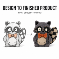 Fabricante OEM ODM de Juguetes de Peluche de Mapache con Lazo, Personalizados y Directos de Fábrica, para Marcas de Marca Privada y Pedidos al por Mayor