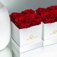 Hfloral Wholesale Diy Aanpasbare Geconserveerde Bloemen Doos Oem Odm Roos In Doos Voor Moeders Dag Cadeau Set Doos Rozen Valentines