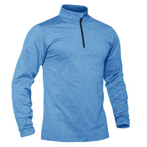 Haute qualité OEM/ODM <span class=keywords><strong>pull</strong></span> de sport thermique hommes 1/4 fermeture éclair hauts respirant gymnastique course t-shirt <span class=keywords><strong>pull</strong></span> mâle vêtements de sport - Product Image 1