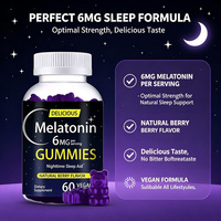 Gommes à la mélatonine pour l'aide au sommeil nocturne, saveur naturelle de baies, 60 unités, végétaliennes, favorisent la relaxation et le cycle du sommeil, OEM ODM