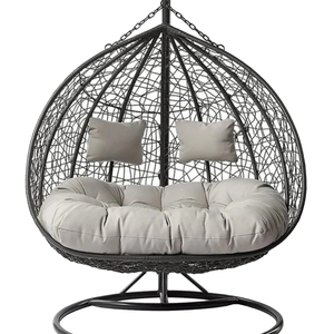 Doppio nido di uccello Patio amaca in Rattan orchidea appeso sedia culla del balcone appeso cesto per interni/esterni mobili da esterno - Product Image 2