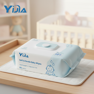 Lingettes pour bébé écologiques et biodégradables en tissu non tissé, douces, pour peaux sensibles, hypoallergéniques, parfum personnalisé, logo personnalisé - Product Image 1