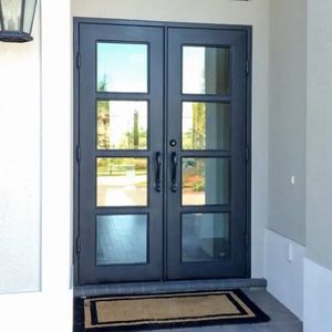 Puerta Francesa Arquitectónica de Aluminio con Paneles Laterales y Travesaño para Entrada y Patio, con Opciones de Rejilla TDL/SDL y Cerradura Multipunto - Product Image 3