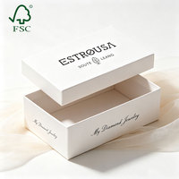 Boîte cadeau rigide minimaliste de couleur unie avec bords renforcés en carton rigide pour vêtements, foulards, emballage de vente au détail, boîte avec couvercle et base