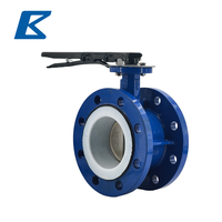 Vanne papillon à levier manuel, corps en fonte ductile avec siège en PTFE, vanne de régulation industrielle pour pipeline