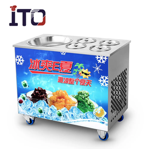 Machine commerciale de yaourt frit de machine de crème glacée de rouleau appropriée au magasin de dessert de café de barre - Product Image 3