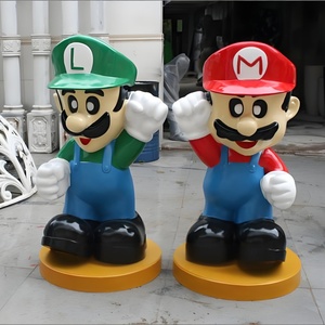 Figurines de Mario <span class=keywords><strong>en</strong></span> résine de fibre de verre grandeur nature personnalisées, série de cadeaux, figurines d'action Mario Bros de qualité supérieure pour la décoration intérieure des magasins - Product Image 1