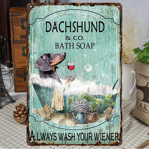 Papan Logam Seni Vintage Anjing <span class=keywords><strong>Dachshund</strong></span>, Dekorasi Dinding untuk Pub, Bar, Ruang Tamu, Rumah, Poster Logam Retro - Product Image 4