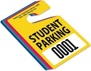 Permis de stationnement scolaire en PVC, permis de stationnement pour étudiants, permis de stationnement robustes pour rétroviseurs de voiture pour les écoles - Product Image 5