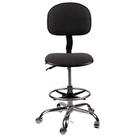 Chaise de bureau ESD en acier avec revêtement en tissu/foam PU pour salle blanche de laboratoire B0303