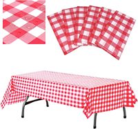 Nappe de pique-nique jetable longue rouge et blanche, motif dessin animé, biodégradable, imperméable, résistante à l'huile, style européen, 108x54 cm