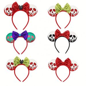 Halloween Saint Mickey Ears <b>Headband</b> Festive Spooky Party Dress up Hair Accessories Sequin Bow Ear <b>Headbands</b> - Product Image 1
