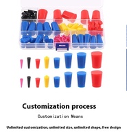 Kit d'assortiment de bouchons coniques en caoutchouc de silicone 100 pièces pour masquer les trous pendant le revêtement en poudre, la peinture, le dynamitage des médias