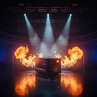 Lance-flammes électrique étanche SAFIR 210 à tête oscillante, télécommande manuelle DMX512 8 canaux 10L pour scène et DJ