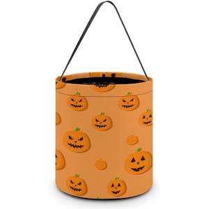 Sacs fourre-tout orange citrouille d'Halloween Taille unique Seau à bonbons Fabriqué en Chine pour les fêtes d'Halloween - Product Image 1