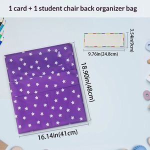 Bolsa de tela multicolor para colgar en la respaldo de la silla, almacenamiento de 41x48 cm, organizador para el aula de jardín de infantes, para guardar útiles escolares - Product Image 3