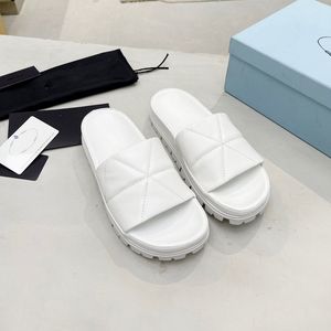 Luxury Designer Women Quilted <b>Slide</b> Slippers Chunky Lug Platform Leather Upper Anti Slip Vacation Daily Slip on Casual Footwear - Product Image 2