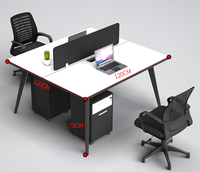 Table de bureau de qualité standard au design moderne, double face, pour 2, 4, 6 ou 8 personnes, poste de travail pour le personnel, bureaux de travail