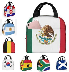 Sac isotherme portable personnalisé pour le déjeuner, motif drapeau, pour le jour du match de football 2026, 48 pays, avec isolation thermique et fermeture hermétique - Product Image 1