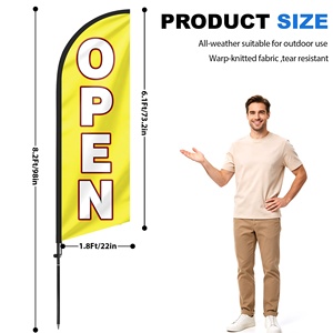 Kit de Bandera de Playa Publicitaria con Impresión Personalizada, Bandera Tipo Pluma de 8 Pies (98 Pulgadas) con Mástil y Estaca para Suelo, Juego Completo para Exhibición - Product Image 2