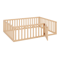 Lit au sol pour tout-petits avec garde-corps extra hauts Lit simple superposé moderne en bois Vente en gros