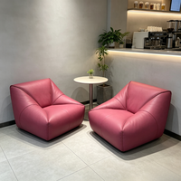 Fauteuil de sol cube rose en métal, sans cadre, entièrement rembourré, avec housse amovible et lavable, pour salon moderne