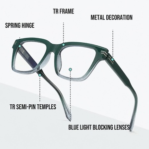 Gafas de Sol Cuadradas Extra Grandes de Moda, Montura con Color Degradado, Gafas Ópticas para Mujer, Montura de Gafas TR90 Ligeras con Prescripción Médica - Product Image 5