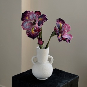 Fleur artificielle Iris double tête Alice, imprimée en 3D, pour décoration de mariage, absorbant les couleurs, pour l'exportation - Product Image 3