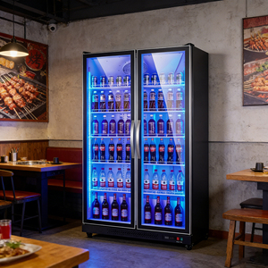 Réfrigérateur commercial vertical à 2 portes pour boissons, 1040L, écoénergétique, pour supermarchés et magasins, certifié CE - Product Image 1
