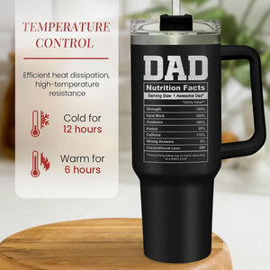 Cadeau pour la fête des pères, meilleur papa de tous les temps, tasse isotherme en acier inoxydable de 40 oz, pour les voyages, le camping, la voiture - Product Image 4