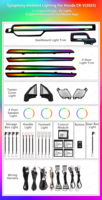 Kit d'éclairage d'ambiance LED dynamique et coloré Cardoo pour l'intérieur de voiture Honda CRV CR-V 6ème génération 2023+