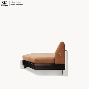 Ensemble de meubles de salon de luxe avec canapé en cuir véritable sans accoudoirs. Un canapé luxueux de forme irrégulière. - Product Image 5
