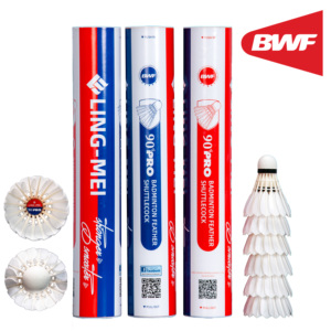 ลูกขนไก่ LING-MEI 90PRO (12 ลูก) ได้รับการรับรองจาก BWF คุณภาพพรีเมียม - ทางเลือกที่ดีที่สุดสำหรับลูกขนไก่รุ่น EG1130 ระดับคลับ เกรด 1 ขนห่าน - Product Image 2