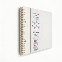 Carnet à spirale personnalisé A5 avec couverture en PP, 60 feuilles de papier quadrillé, vente en gros