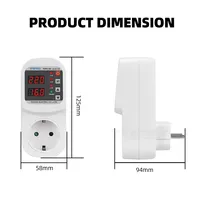 Protection de Surtension Réglable 16A CA 220V/110V, Prise UE, Stabilisateur Sûr Contre les Surtensions et Surintensités