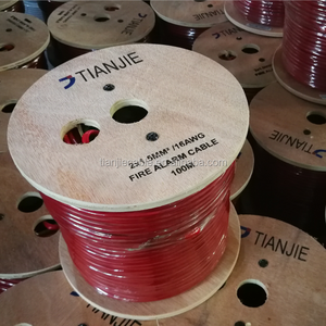 TIANJIE - 1.0mm2 1.5mm2 2.5mm2 2C UL المدرجة محمية الصلبة النحاس الأحمر سترة من كلوريد متعدد الفينيل كابل إنذار حريق FPLR كبل أمان - Product Image 5