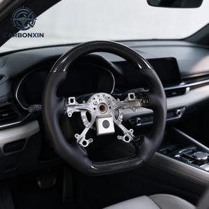 Volant en fibre de carbone forgé sur mesure pour Mitsubishi Pajero V73 V93 V97 Gen 3 (2018-2021) avec grip sport en Alcantara et cuir - Product Image 4