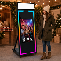 Magic Mirror Photo Booth 65'' Layar Sentuh Acara Dslrbooth Flight case Selfie Pernikahan Kamera Dslr Printer Smart Touch