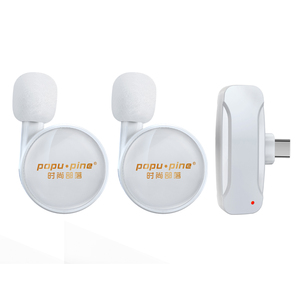 Mới Không Dây Lavalier Microphone Ve Áo Mic Cắm Chơi 5H Thời Gian Làm Việc Không Dây Microphone Cho Ghi Âm Phỏng Vấn Podcast - Product Image 1