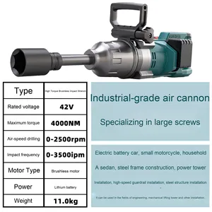 Siêu mô-men xoắn 18V kép Pin điện cờ lê sứ không chổi than gió pháo với công nghiệp cấp không dây công nghệ - Product Image 2