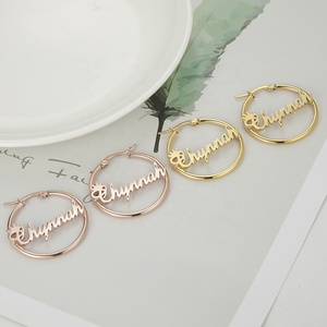 Mini Orecchini a Cerchio in Acciaio Inossidabile per Bambini con Nome Personalizzato, Orecchini Personalizzati per Bambine, Gioielli in Oro per Bambine - Product Image 6