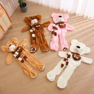 CE Certified Wholesale Unfilled Soft Toy Large Size White Brown Pink Unstuffed Plush Bear Toys Skin