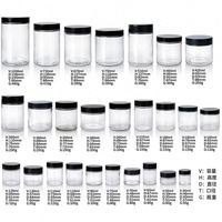 Pot en verre transparent à large ouverture de 2 oz à 16 oz avec couvercle à vis en plastique noir pour l'emballage d'épices et de café