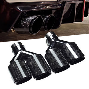 Puntas de <span class=keywords><strong>Escape</strong></span> Universales DEX de Fibra de Carbono Forjado Acero Inoxidable SS304 con Logo AK, Sistema de <span class=keywords><strong>Escape</strong></span> de Cuatro Salidas, Boquilla de Tubo de <span class=keywords><strong>Escape</strong></span> de Rendimiento Deportivo - Product Image 1